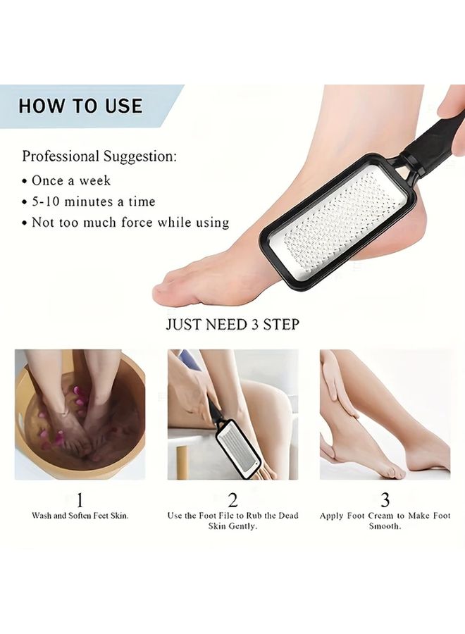 4pcs Foot Care Pedicure Spa Set With 10 Replacement Blades Multifunctional Foot File Remover Dead Skin Scraper Professional Stainless Steel Foot Care Tools For Dry And Wet Conditions - Image 3