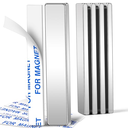 MIKEDE Neodymium Magnets, 5 Pack Super Strong Magnets Bar, Heavy Duty Magnet with Adhesive Backing, Rare Earth Small Magnet Strips for Fridge, DIY, Craft, Science - 60x10x3 mm - Image 1