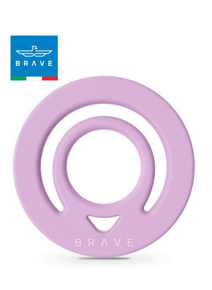 Brave - Double-Sided Magnetic Ring Holder - Durable MagSafe Silicone Phone Grip, Compatible with Wireless Charging - Magnetic Cell Phone Ring for iPhone 16/15/14/13/12 (Pro/Max/Plus), Samsung Galaxy S25/S24/S23/S22 and Other Series, and Other Phones with Metal Plate Attachment - Secure Grip and Hands-Free Stand (Pink) - Image 1