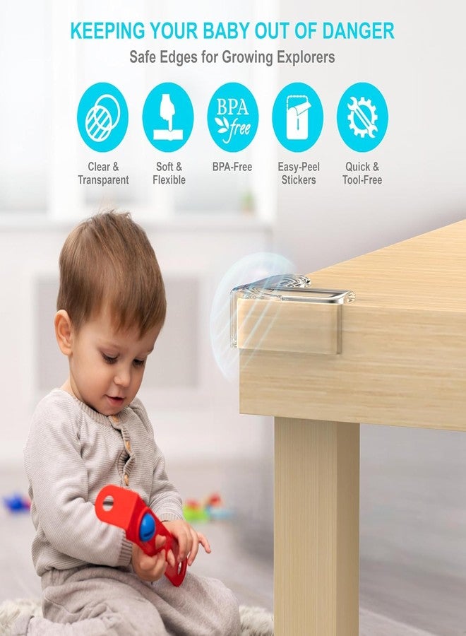 Hocimit Baby Proofing Corner Guards|12 Pack Clear Silicone Edge Protectors for Table Corners |Thick Soft Safety Bumpers for Kids & Toddlers | Strong Pre-Applied Adhesive - Transparent Design - Image 3
