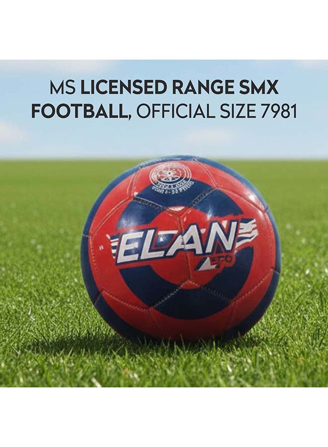 Elan ELAN Licensed Range Smx Soccer Ball, Official Size 5 Football, High-Contrast Red and Blue Design, Weather-Resistant PVC Machine Stitched Construction for Grass & Turf - Premium Balls for Performance, Durability and Everyday Use - Image 2