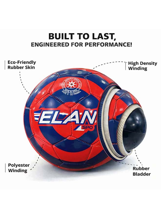 Elan ELAN Licensed Range Smx Soccer Ball, Official Size 5 Football, High-Contrast Red and Blue Design, Weather-Resistant PVC Machine Stitched Construction for Grass & Turf - Premium Balls for Performance, Durability and Everyday Use - Image 4