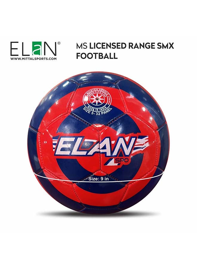 Elan ELAN Licensed Range Smx Soccer Ball, Official Size 5 Football, High-Contrast Red and Blue Design, Weather-Resistant PVC Machine Stitched Construction for Grass & Turf - Premium Balls for Performance, Durability and Everyday Use - Image 3