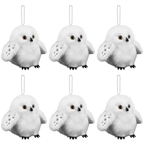 Niceup 12Pack White Snowy Owl Stuffed Animals 45in Wizard Party Favors Gift Birthday Decorations Small Bubo Scandiaca Plush Stuffy Keychains for Kids Backpack - Image 1