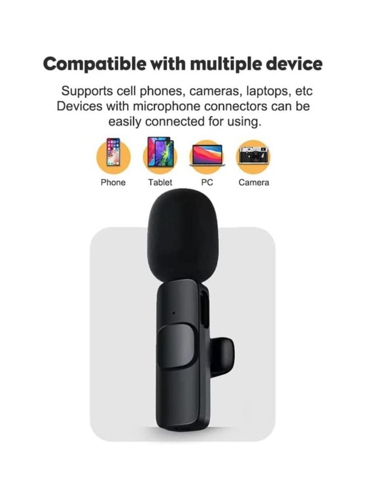 2.4GHz 2 in 1 K8 Wireless Microphone, Digital Mini Portable Recording Clip Mic with Receiver for All Type-C Lightning Mobile Phones Camera Laptop for Blogging YouTube Online Class - Image 4
