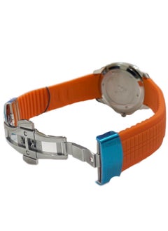 Fitron Men's Orange Rubber Wrist Watch with Stainless Steel Case and Black Dial with Date  - Image 3