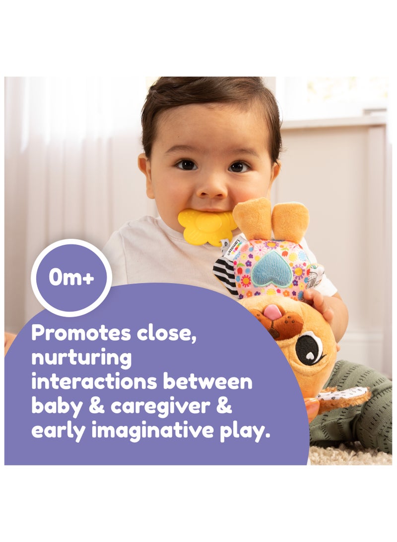 Lamaze Lovey the Pug Pram Toy: Engaging Clip-and-Go Sensory Toy for Babies, Multicolored Early Development Toy with Crinkle Ears and Chewy Teether, Ideal Baby Shower Gift for Ages 0-6 Months and Up - Image 4