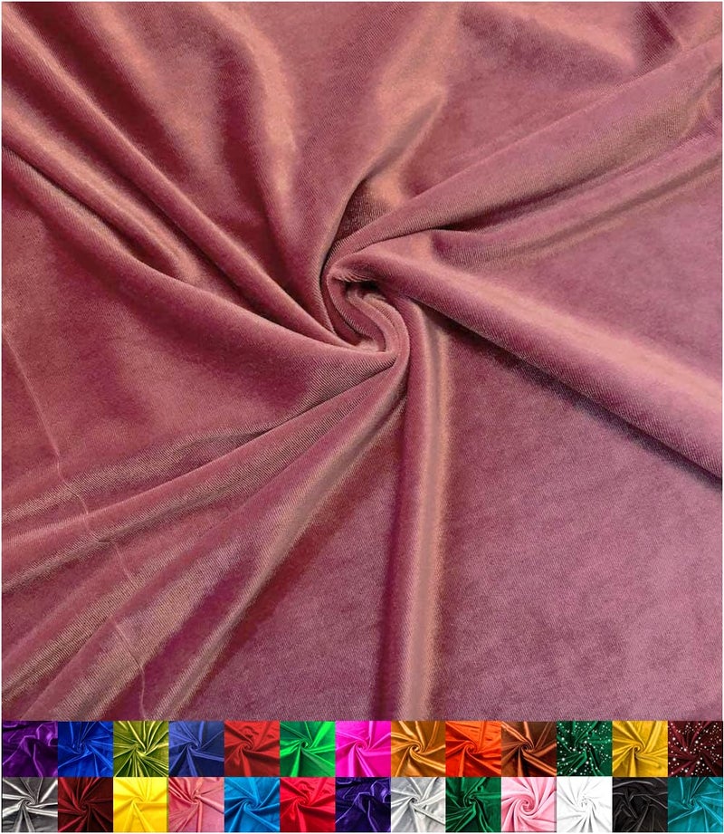 Barcelonetta Stretch Velvet Fabric Luxury Soft Velvet Fabric 60 Wide Roll 10 Spandex Sewing Apparel Upholstery DustyRose 1 Yard - Image 2