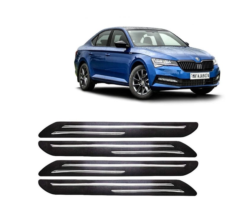 Car Bumper Guard for Skoda Superb (2008-2015) - (Chrome Strip)