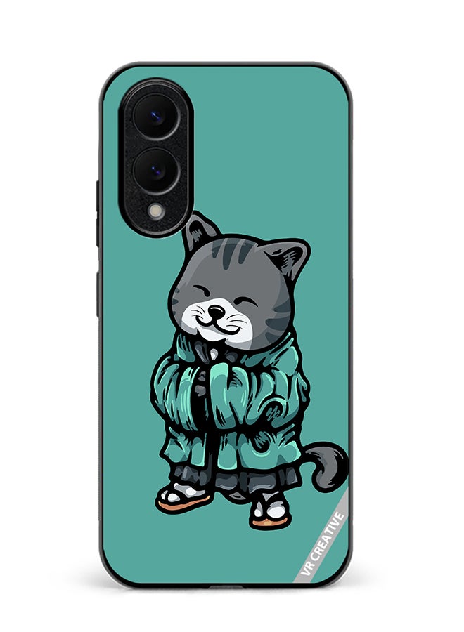 VR CREATIVE Protective Case Cover For Samsung Galaxy S25 Edge Kimano Cat Design Multicolour
