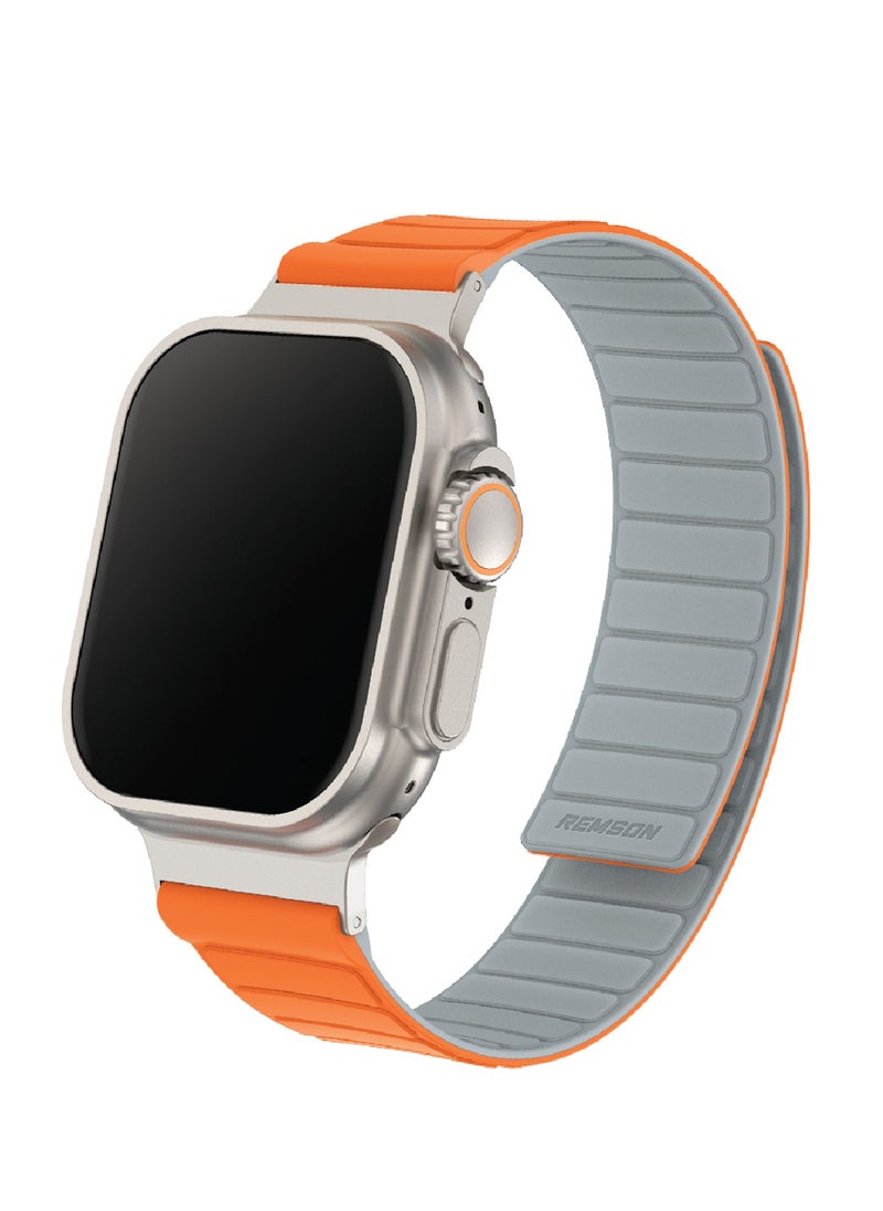 Remson Remson Magnetic Switch- Band Double Side Reversible Silicone Strap for iWatch Series 42-49mm 