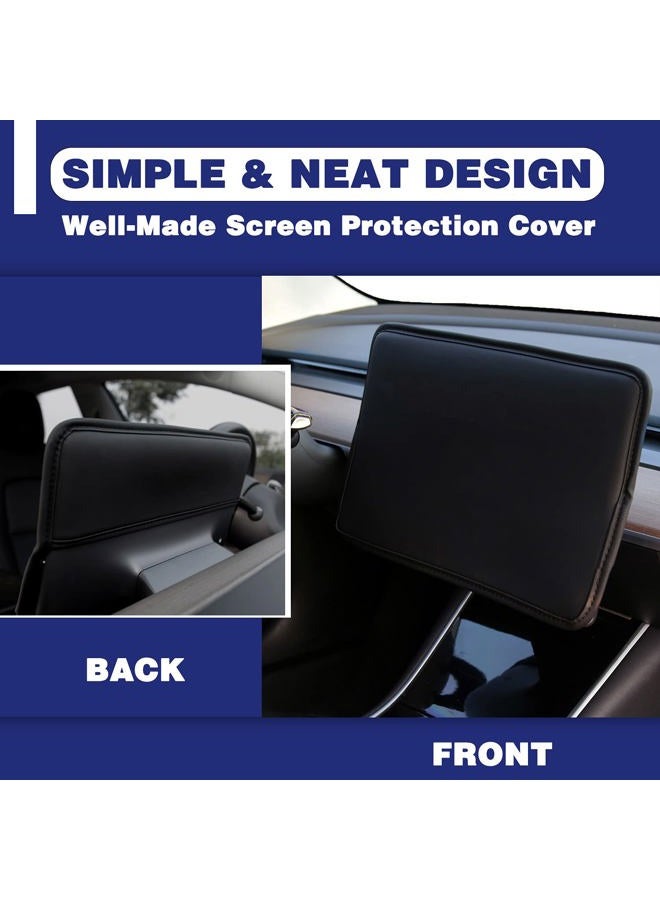 XTAUTO Screen Protector Cover Compatible with Tesla Model 3 Model Y Center Console Display Cover Folding Sun Shade Sleeve Screen Protection from Scratch, Dust, Heat Tesla Interior Accessories (Black) - Image 4
