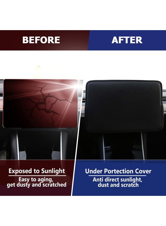 XTAUTO Screen Protector Cover Compatible with Tesla Model 3 Model Y Center Console Display Cover Folding Sun Shade Sleeve Screen Protection from Scratch, Dust, Heat Tesla Interior Accessories (Black) - Image 3