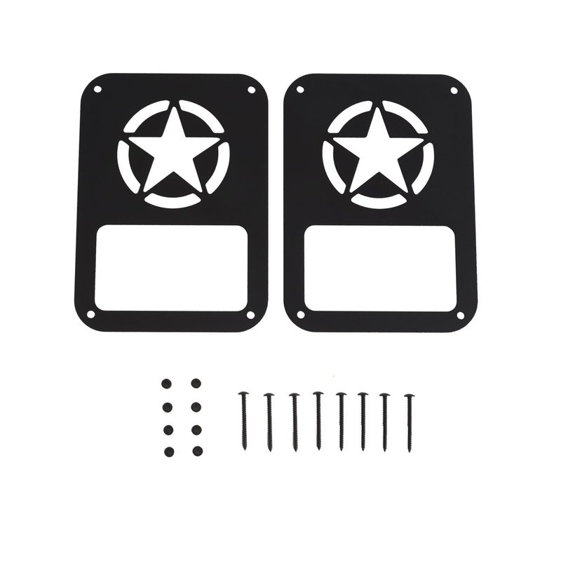 V8 GOD JK Star Tail Light Cover Tail Lamp Guard Cage Protector for Jeep JK Wrangler & Unlimited 2007-2018 - Pair - Image 1