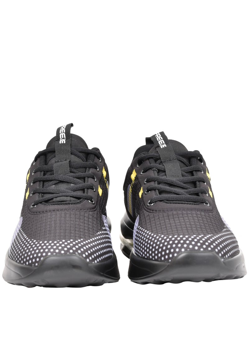 Freeze - Mens Black Lace Running Shoes - Image 1