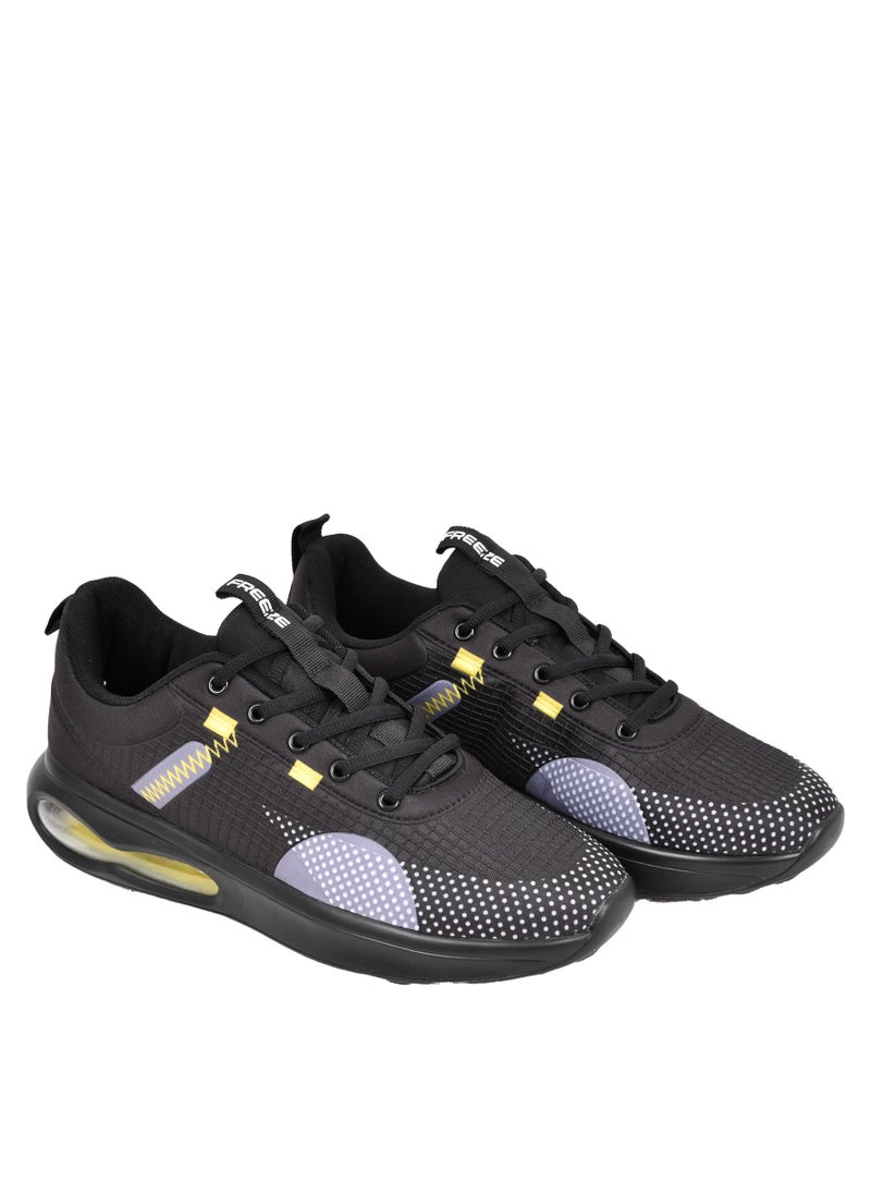Freeze - Mens Black Lace Running Shoes - Image 1