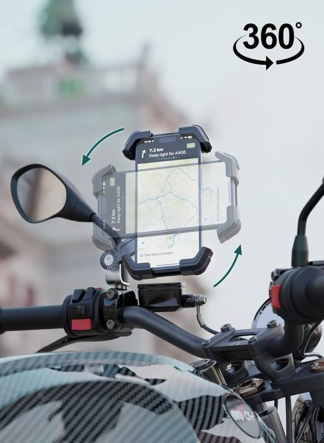 Generic Cycling Phone Mounts Bike Phone Mount Motorcycle Handlebar Rotation Easy Install and Quick Release Support One Click Lock Sturdy and Safe Holder for iPhone and More 4.7-7.2 inch Any Smartphones  - Image 4