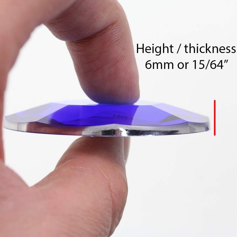 Allstarco 60mm Blue Sapphire H104 Large Self Adhesive Round Acrylic Cosplay Gem Flat Back Plastic Stick On Rhinestone for Cosplay Costumes Scrapbooking Prop Craft Embelishment Steven Universe Decor Jewel 1PC - Image 4
