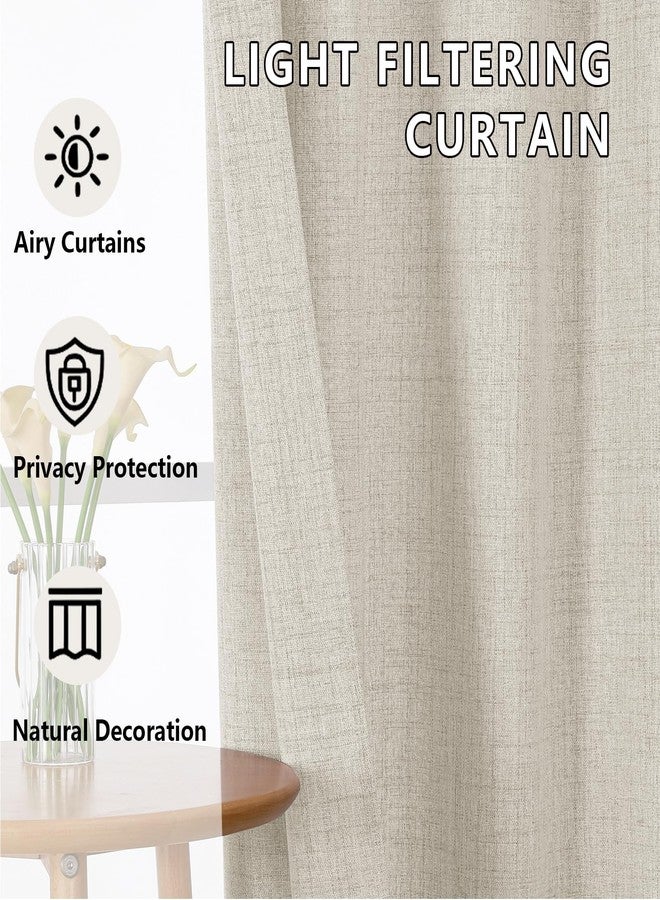 Lecloud Natural Valance 16 Inch Length, Airy Privacy Light Filtering Window Treatments Kitchen Curtains, Short Modern Drapes with Rod Pockets for Bathroom Cafe Basement, 60" W x 16" L 1 Panel - Image 4