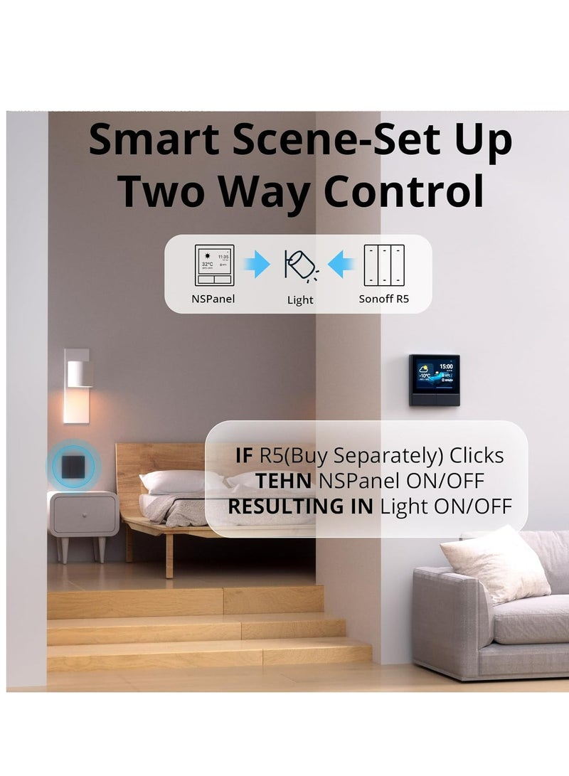 SONOFF Sonoff NSPanel-EU Wi-Fi 2 Gang Smart Scene Wall Switch, HMI Panel, Smart Temperature Control, 86 Type, Works with Alexa, Alice&Google Home, Black  - Image 5