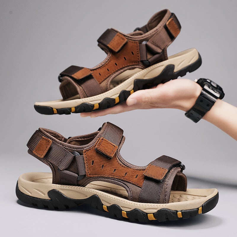 New Summer Special 47 Large Size Men'S Sandals Velcro Cowhide Breathable Casual Wading Beach Shoes Outdoor Shoes - Image 5