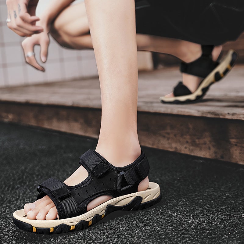 New Summer Special 47 Large Size Men'S Sandals Velcro Cowhide Breathable Casual Wading Beach Shoes Outdoor Shoes - Image 3