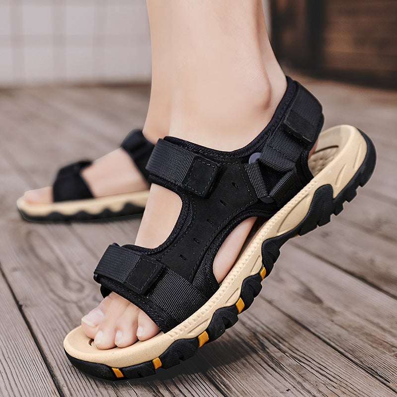 New Summer Special 47 Large Size Men'S Sandals Velcro Cowhide Breathable Casual Wading Beach Shoes Outdoor Shoes - Image 4