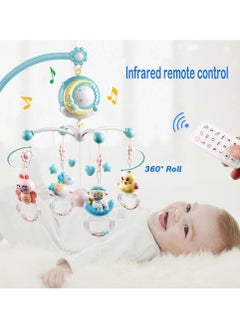 Mini Tudou Baby Musical Crib Mobile Toy with Lights Music Projector and Timing Function 360 Rotating Rattles Remote Control Infants Crib Hanging Rattle Toys Mobile Music Box for Newborn Baby Boys Girls  - Image 2