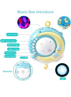 Mini Tudou Baby Musical Crib Mobile Toy with Lights Music Projector and Timing Function 360 Rotating Rattles Remote Control Infants Crib Hanging Rattle Toys Mobile Music Box for Newborn Baby Boys Girls  - Image 4