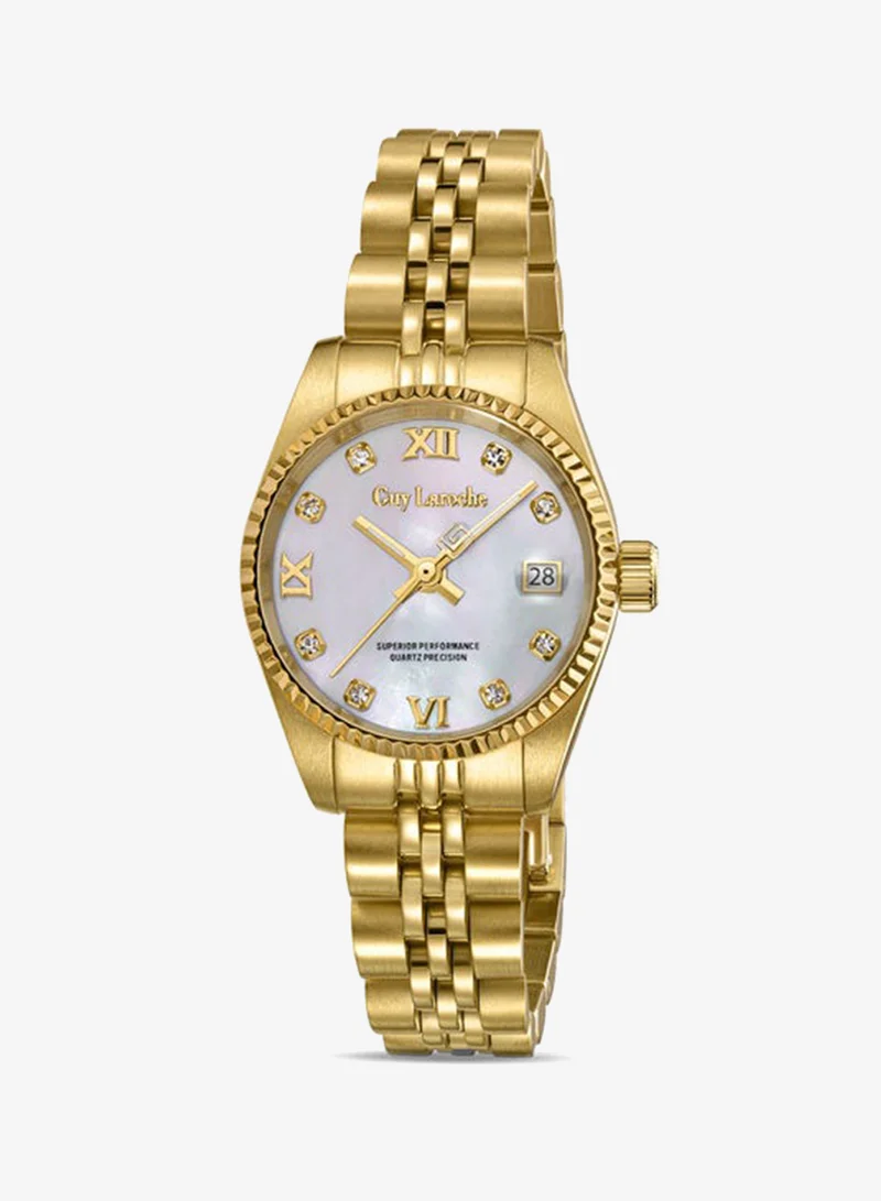 Rose Stainless Steel Bracelet Analog Watch for Women, 26.5mm