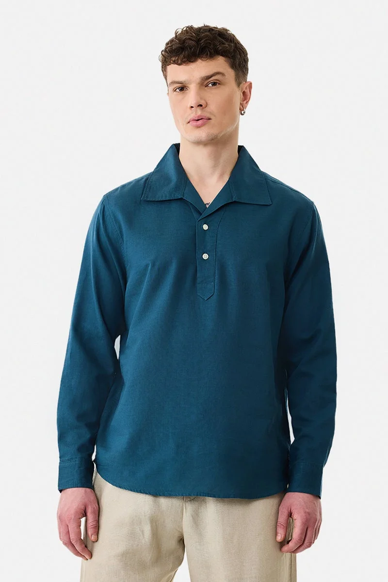 SNITCH Linen Blend Popover Shirt
