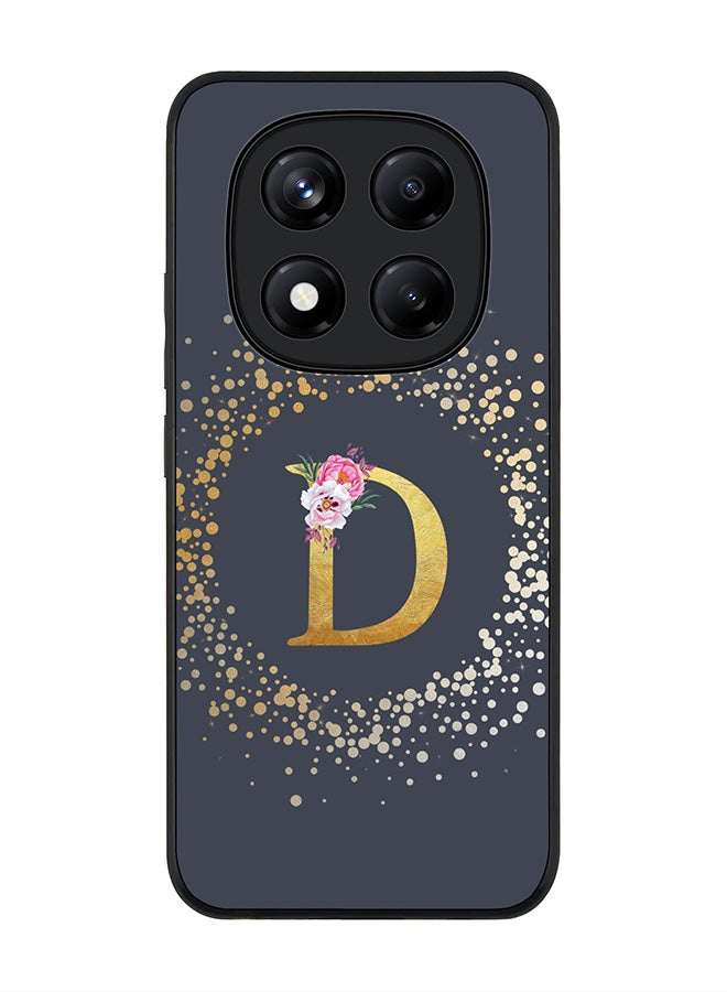 Stylizedd For Xiaomi Redmi Note 14 Pro+ 5G 5G Case,Slim fit Camera Protection, Shockproof Thin Phone cover  - Custom Monogram Floral - D  (Grey ) - Image 1