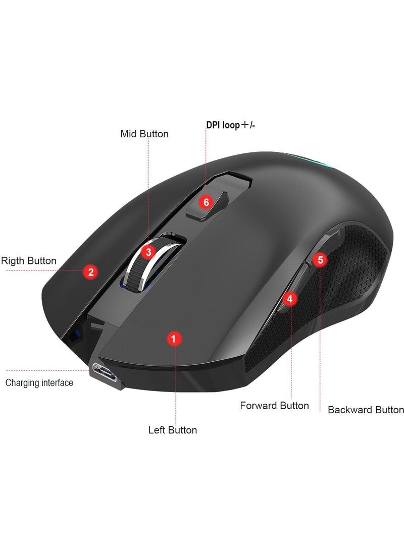 Valkyrie - 6-Button Rechargeable Silent 2400DPI Wireless Mouse - Image 1