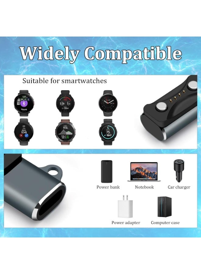 2 حزمة USB-C محول الشحن متوافق مع Polar Vantage M3 USB C إلى Polar Smartwatch شاحن متوافق مع Polar Vantage V3 Vantage M3 Ignite 3 Polar Grit X2 Pro Smartwatch - Image 2