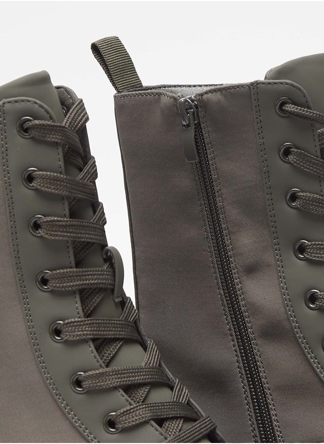 Flora Bella By Shoexpress - Women Solid Boots with Zip Closure and Block Heels - Image 1