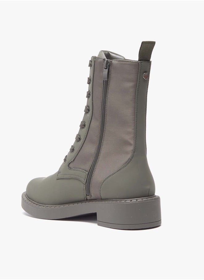 Flora Bella By Shoexpress - Women Solid Boots with Zip Closure and Block Heels - Image 1