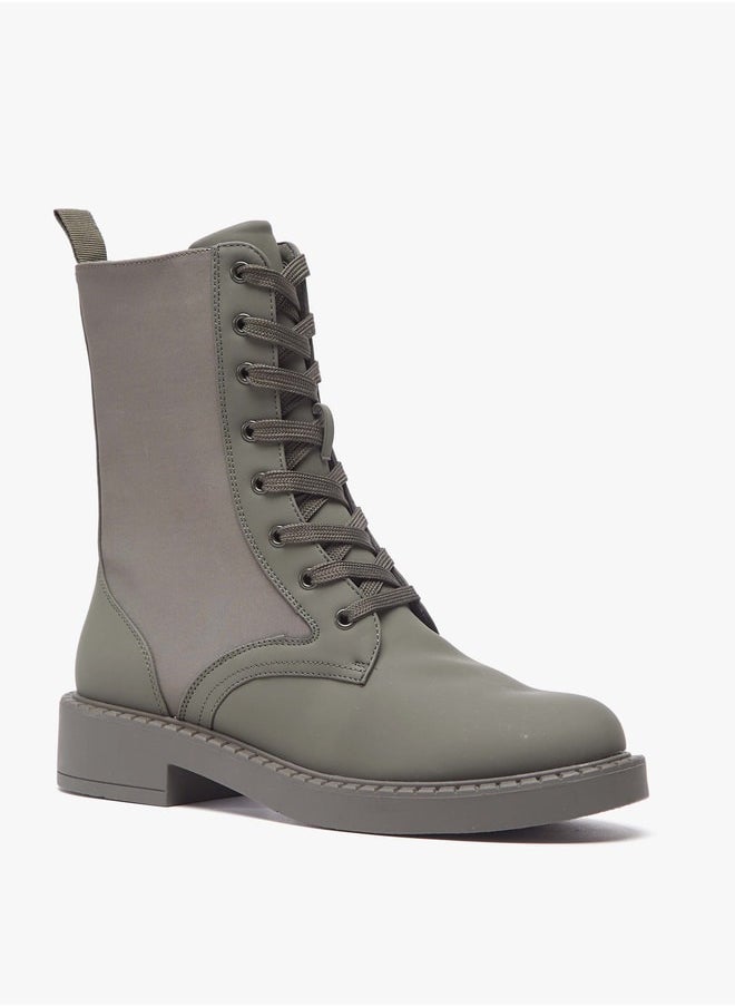 Flora Bella By Shoexpress - Women Solid Boots with Zip Closure and Block Heels - Image 1
