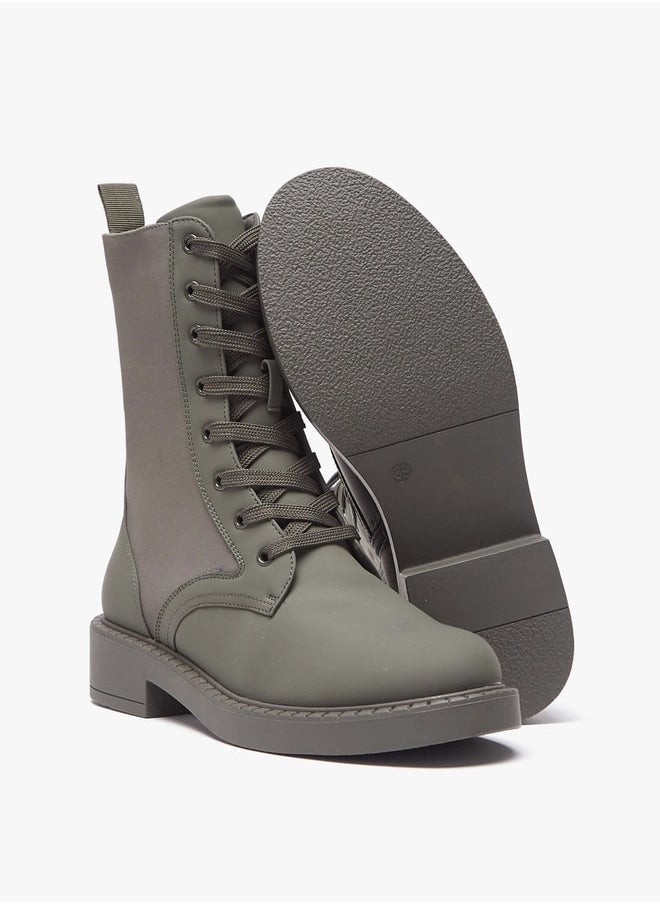 Flora Bella By Shoexpress - Women Solid Boots with Zip Closure and Block Heels - Image 1