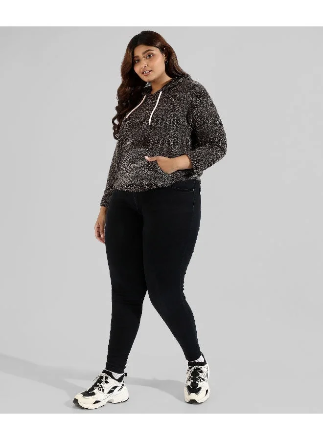 Instafab Plus Women Solid Stylish Hooded Sweatshirts