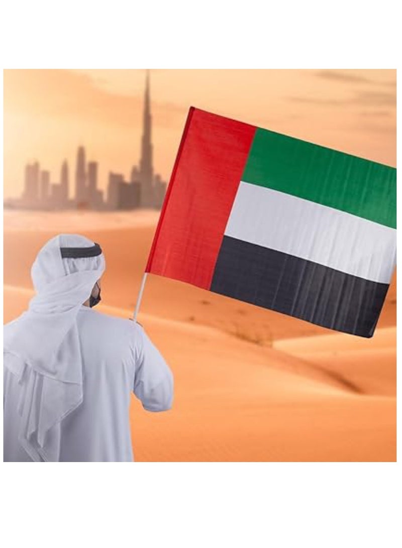 Yuwell 6 Pcs UAE Hand Waving Flag for National Day Flag Day Celebration 1 Meter - Image 2