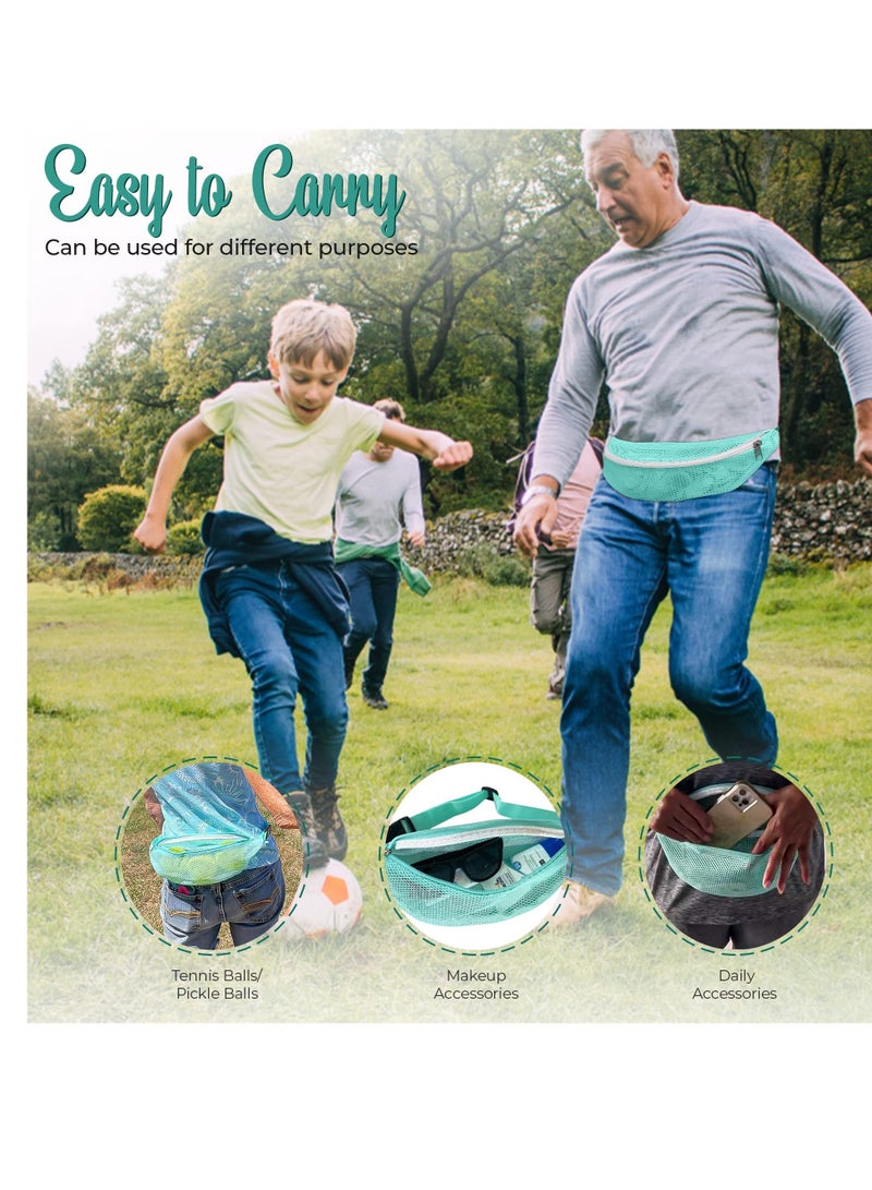 Excefore 2 PCS Mesh Beach Bag, Shell Collecting Bag, Adjustable Strap Kids Quick Dry Net Tote, Suitable for Collecting Seashells Rocks for Boys and Girls (Pink & Teal ) - Image 5