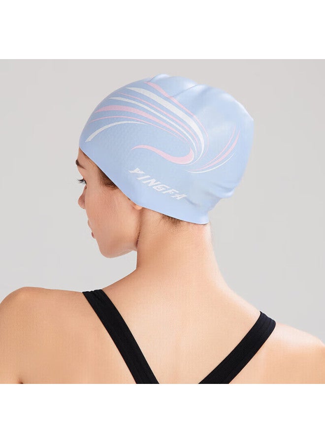 Yingfa Swimming Cap, Long Hair Silicone, Uni, Inner Granular Hair Protection, Ear Protection, Waterproof, Non-slip, Comfortable Swimming Cap, Soft Blue - Image 5