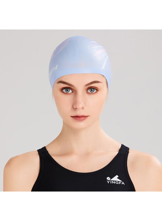 Yingfa Swimming Cap, Long Hair Silicone, Uni, Inner Granular Hair Protection, Ear Protection, Waterproof, Non-slip, Comfortable Swimming Cap, Soft Blue - Image 4