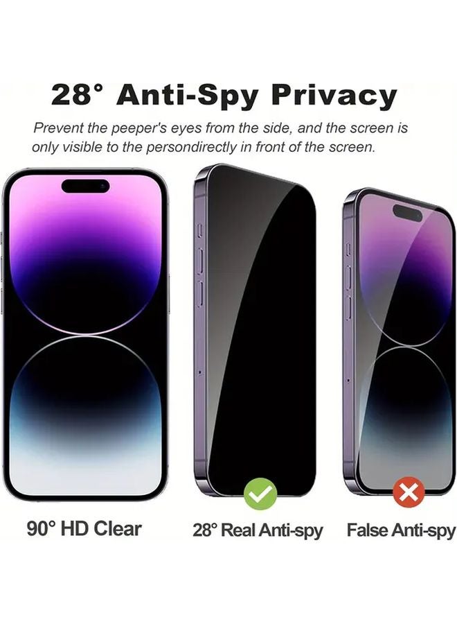 2 Pack Privacy Anti Spy Tempered Glass Screen Protector For iPhone 17 Pro Max Black - Image 4