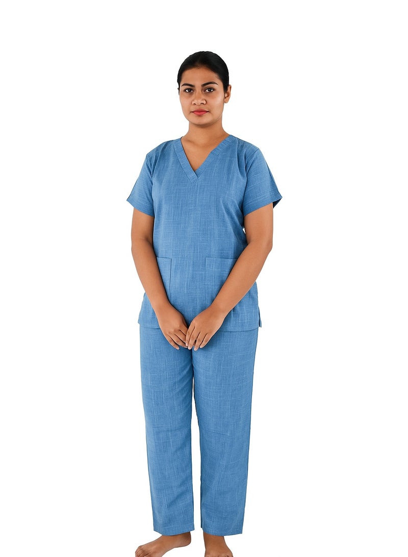 رناز يونيفورم زي طبي سكربز للجنسين من بلوزات وسراويل طقم بدلة تمريض ملابس موحدة - Image 3