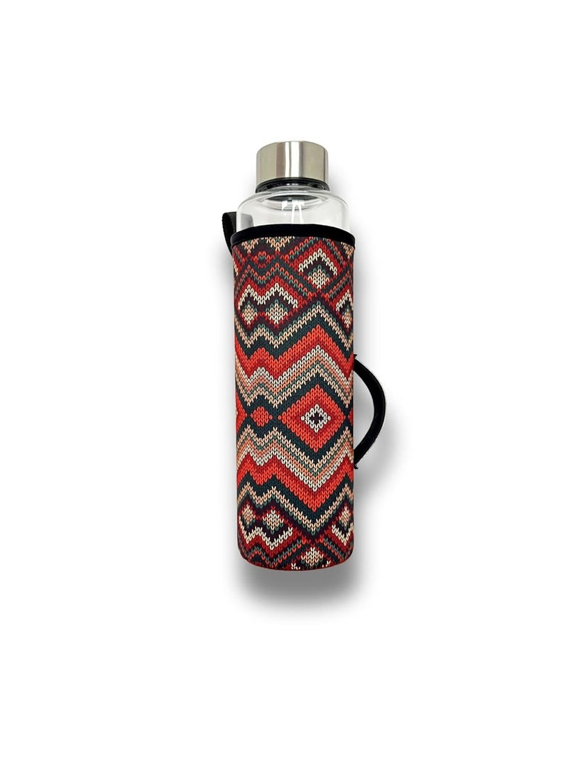 Koozy Ups Borosilicate Glass Water Bottle 1 Litre with Insulated Cover Maintain The Temperature of The Drink Leak Proof BreakResistant Best for FridgeDetox OfficeCollege - Image 1