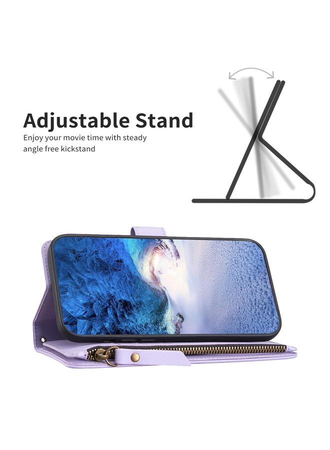 اس-توب جراب لهاتف Samsung Galaxy A73 5G مزود بـ 9 فتحات للبطاقات وسحاب ومحفظة جلدية قابلة للطي - Image 4