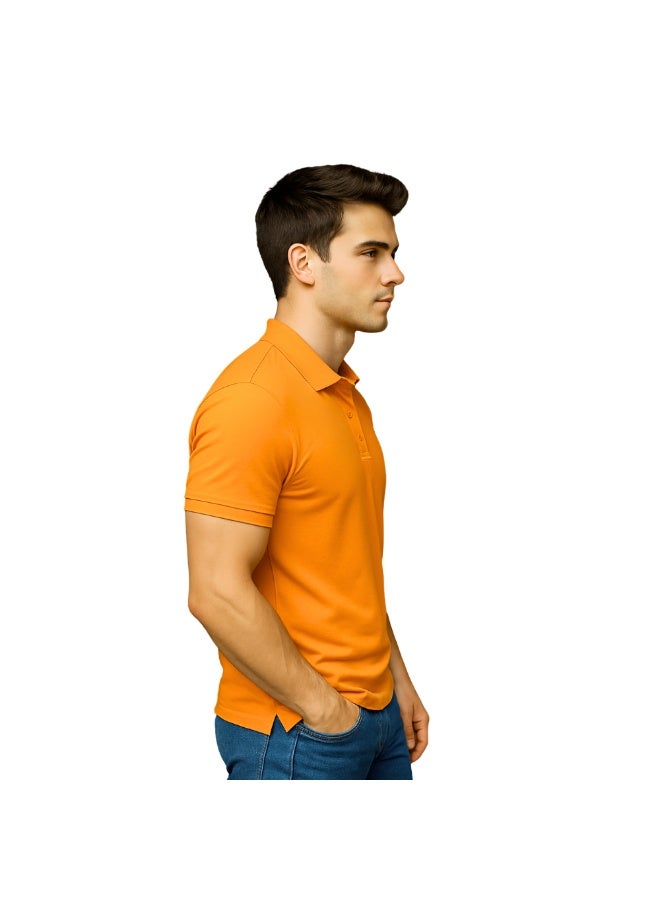 برينت شوب فور مي تي شيرت بولو جولف رجالي بقصّة عادية وأكمام قصيرة من القطن الخالص، 220 جرام لكل متر مربع، ألوان أساسية - Image 4