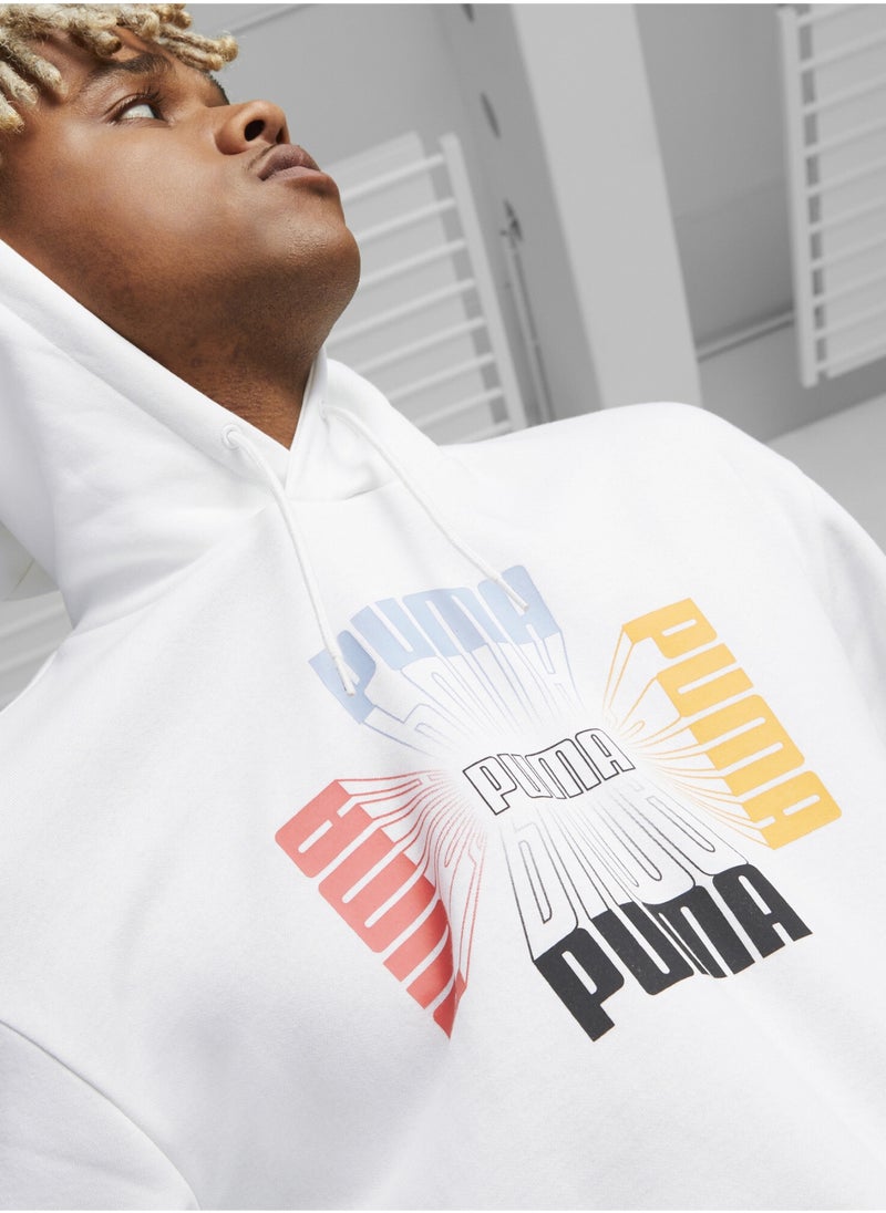 PUMA - Logo Repeat Mens Printed Hoodie - Image 1