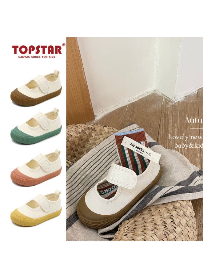 Topstar Kids Canvas Shoes Girls Boys Toddler Kindergarten Indoor Shoes Little White Shoes Baby Children's Soft Bottom Shoes - Image 1